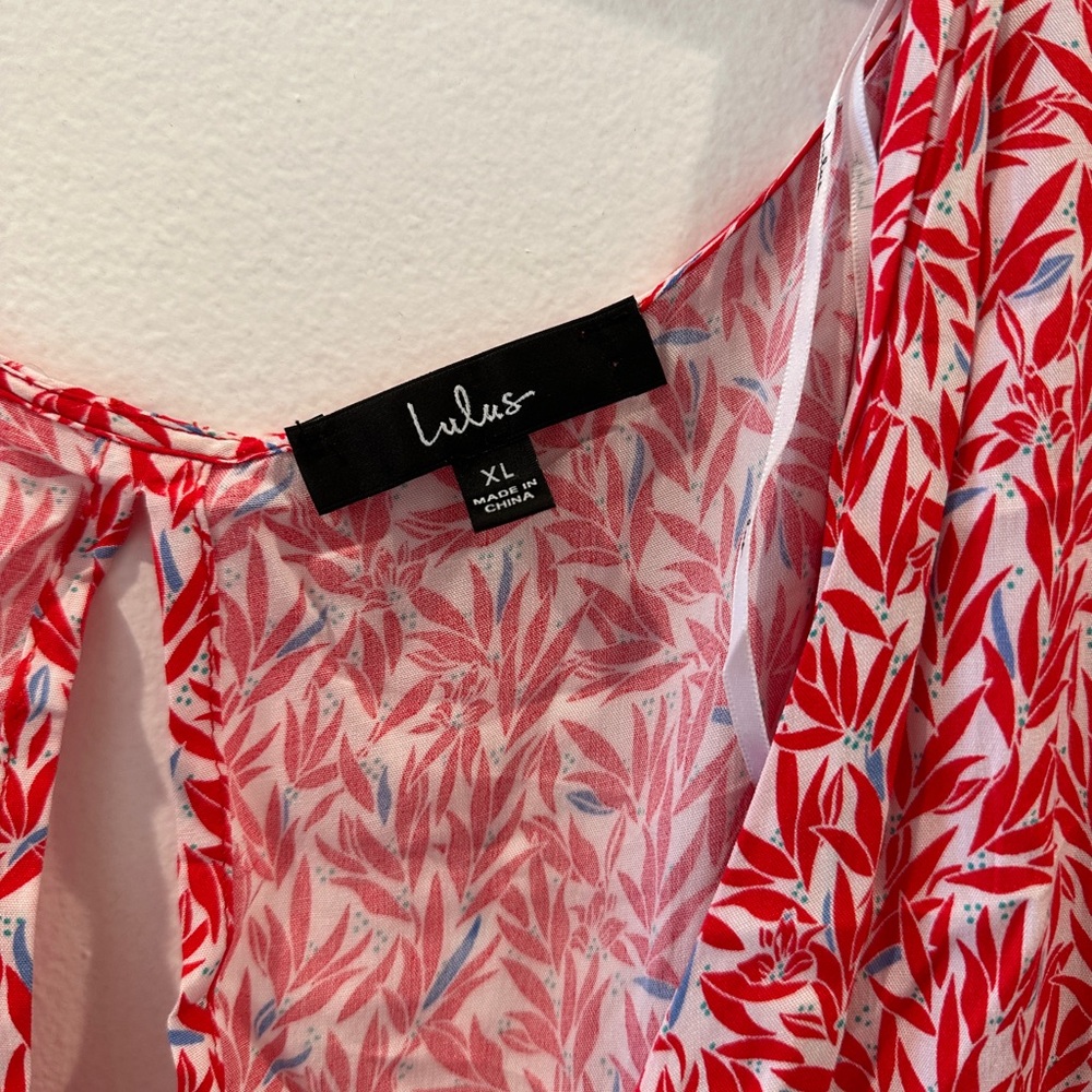 Lulus Red & Blue Pattern Romper - image 3